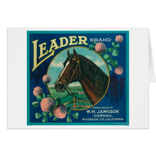 Leader Orange LabelCorona, CA Cards (Front Horizontal)