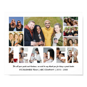 Leader Photo Collage Retired Boss Farewell Party Poster