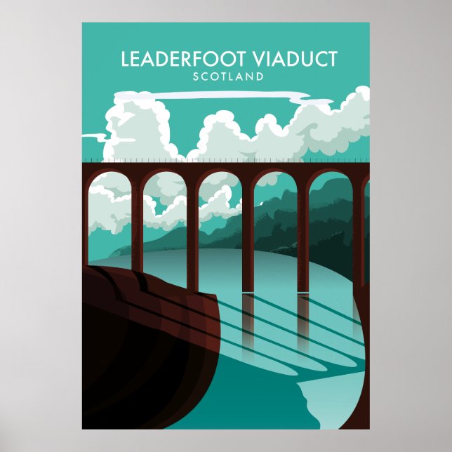 Leaderfoot Viaduct Scotland travel poster (Front)
