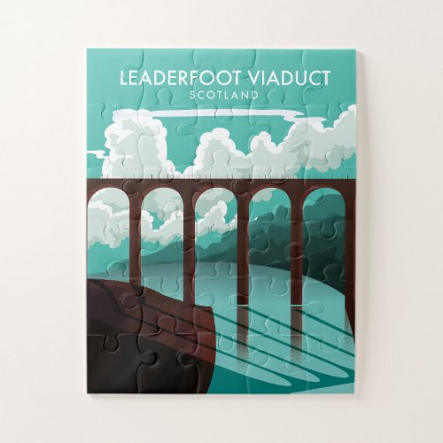 Leaderfoot Viaduct Scotland travel poster Jigsaw Puzzle