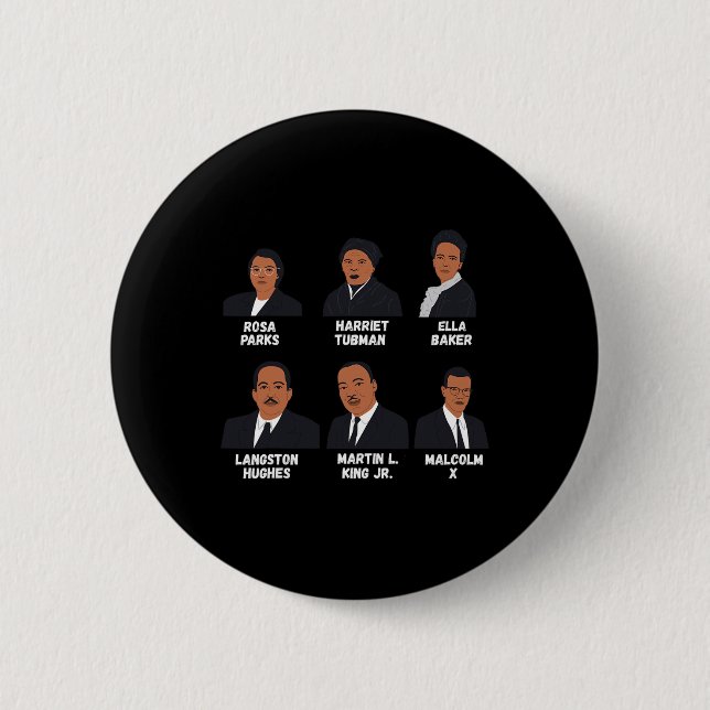 Leaders Inspiring Black History African American  Button (Front)