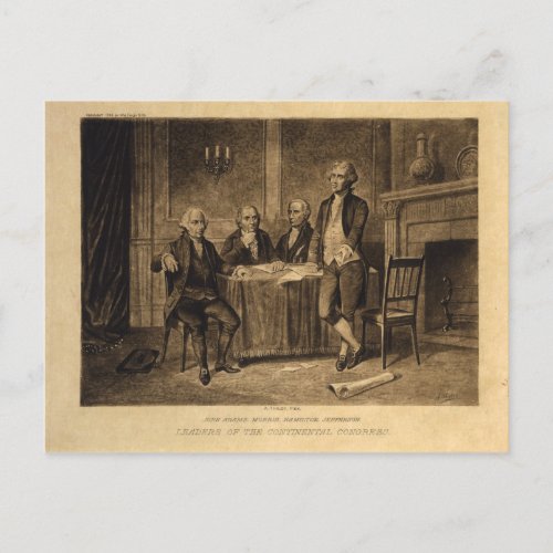 Leaders of the Continental Congress by A Tholey Postcard
