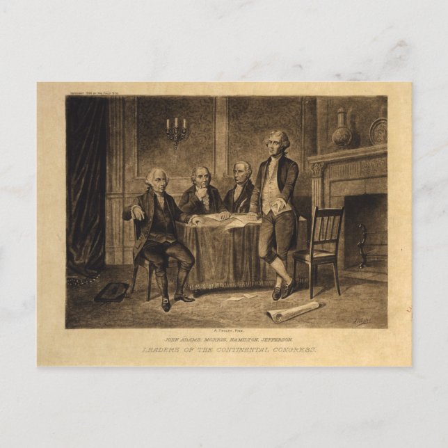 Leaders of the Continental Congress by A. Tholey Postcard (Front)
