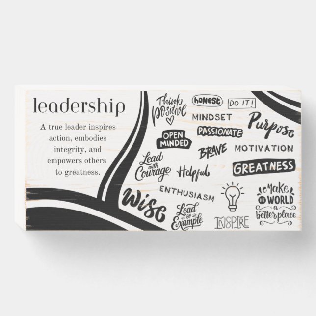 LEADERSHIP DESK (WOOD) SIGN  (Front Horizontal)