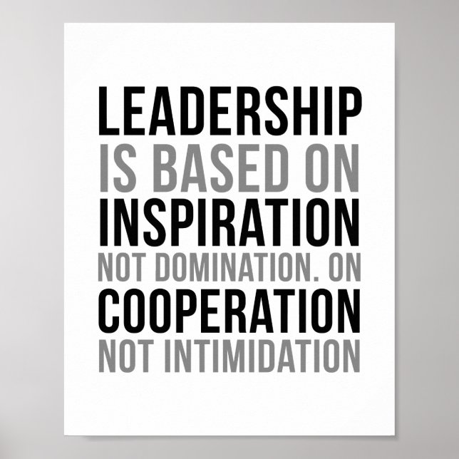 Leadership Is Based On Inspiration Poster (Front)