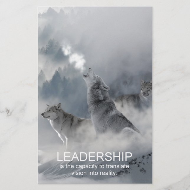 leadership motivational inspirational quote stationery (Front)