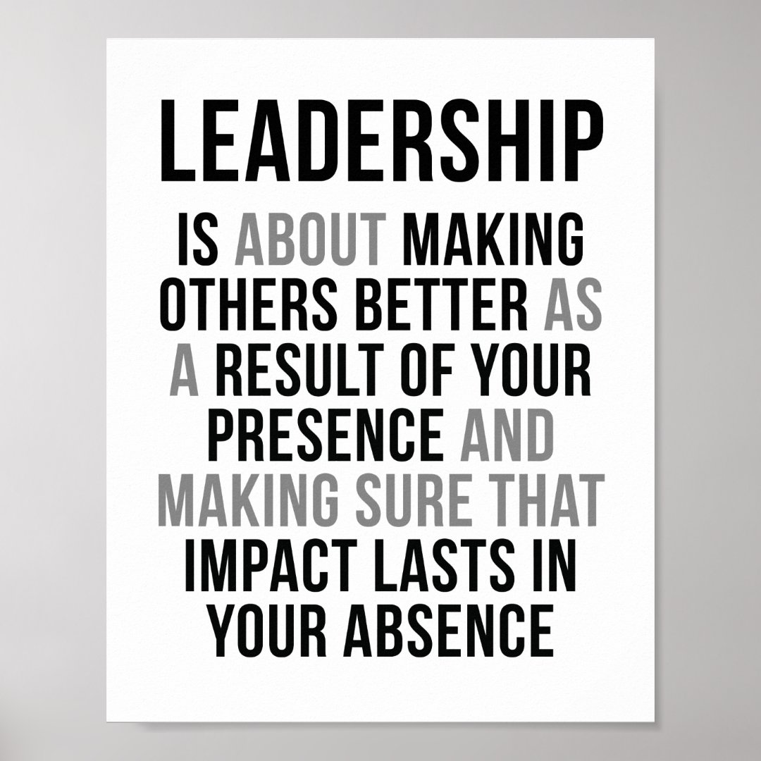 Leadership Quotes Poster Zazzle