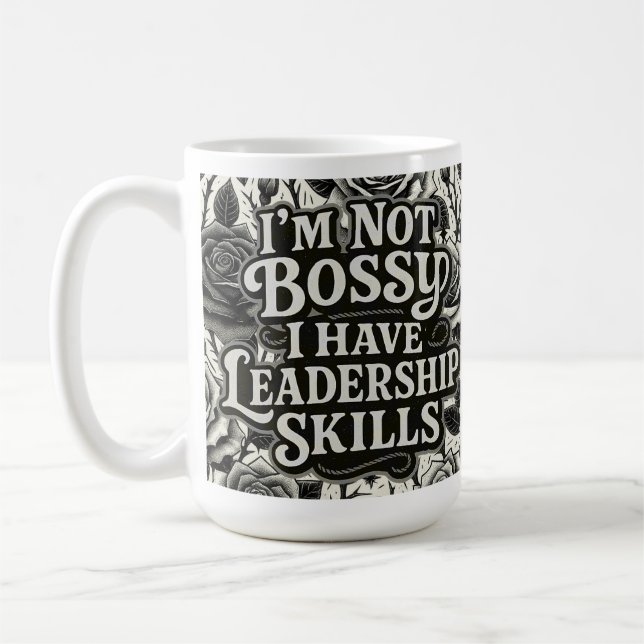 Leadership Skills Sass Design Coffee Mug (Left)