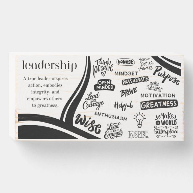 LEADERSHIP WOOD BOX SIGN (Front Horizontal)