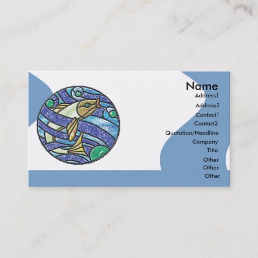 Customizable Leadlight Fish Business Card