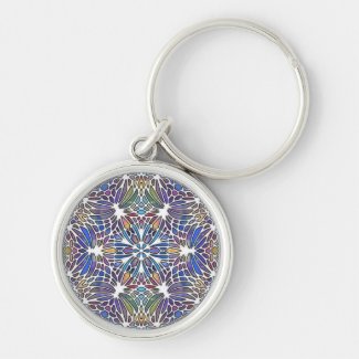 “Leadlight Wings Orbiting” Keychain