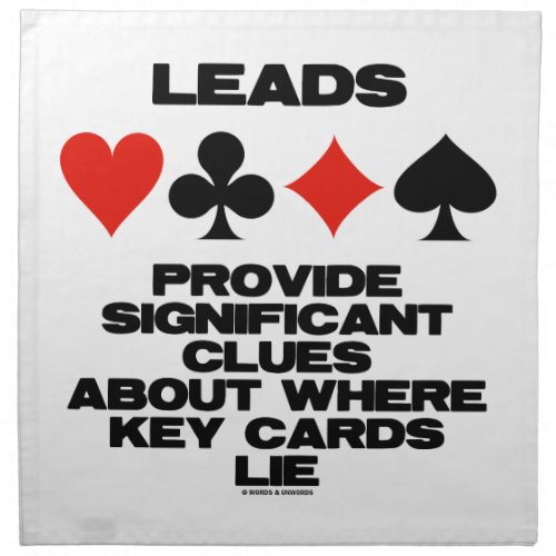Leads Provide Significant Clues About Key Cards Cloth Napkin