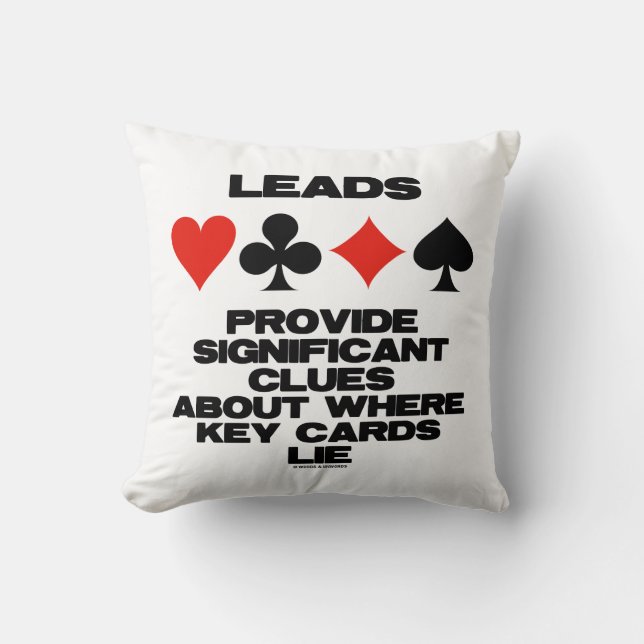 Leads Provide Significant Clues About Key Cards Throw Pillow (Front)