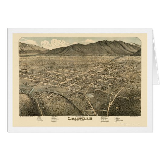 Leadville, CO Panoramic Map - 1879 Cards (Front Horizontal)
