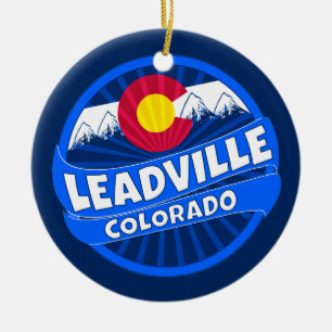 Leadville Colorado mountain burst ornament