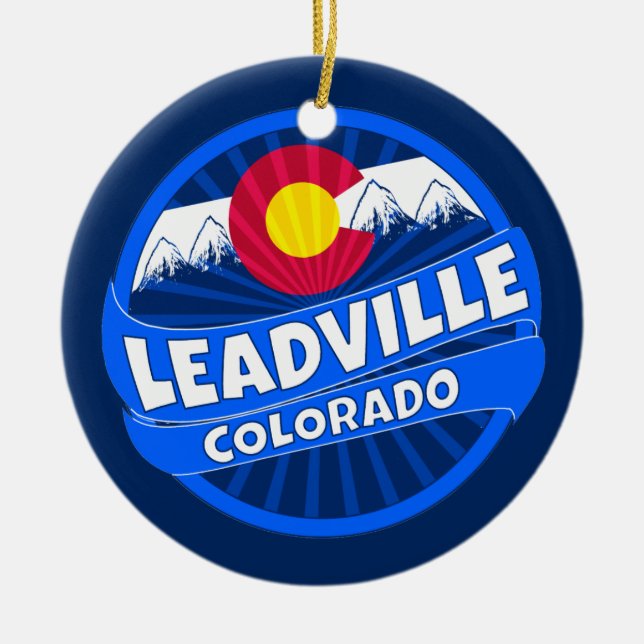 Leadville Colorado mountain burst ornament (Front)