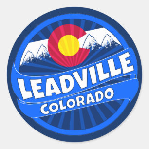 Leadville Colorado mountain burst sticker