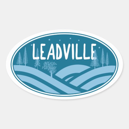 Leadville Colorado Outdoors Oval Sticker