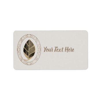 Leaf Abstract In Sepia Label by LeFlange at Zazzle