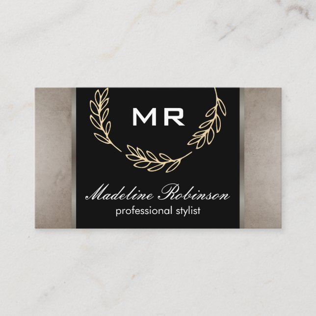 Leaf Accent / Professional Business Card (Front)
