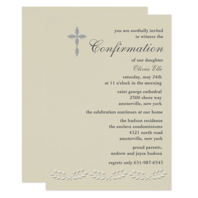 Leaf Accents Confirmation Invitation