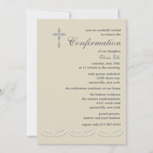 Leaf Accents Confirmation Invitation