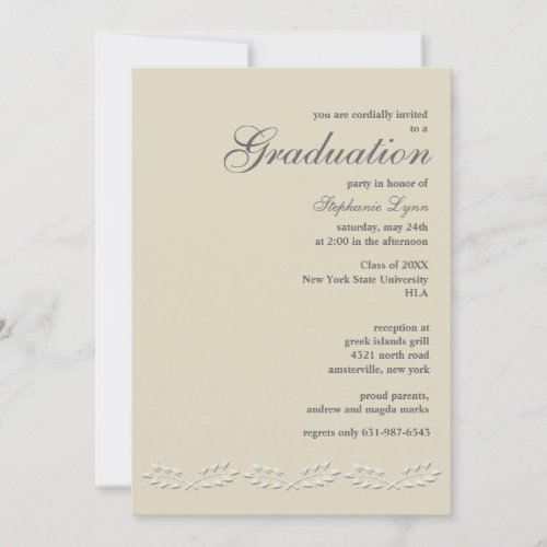 Leaf Accents Graduation Invitation