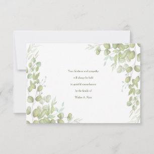 Leaf Accents Sympathy Thank You Cards