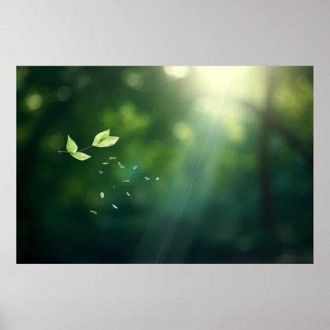 Leaf Air Nature Serene Tranquil Peaceful Poster (Front)