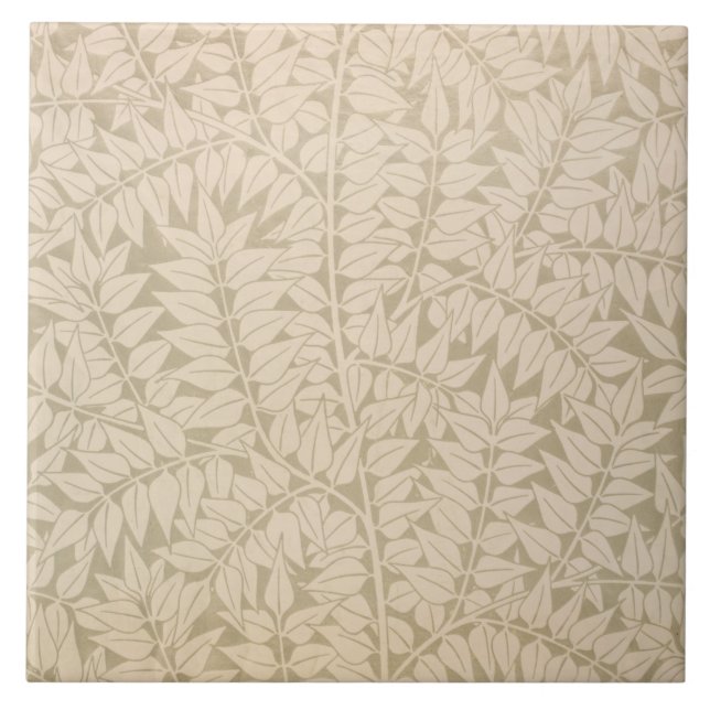 Leaf and Branch Pattern (by William Morris) Ceramic Tile (Front)