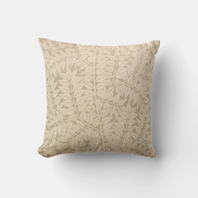 Leaf and Branch Pattern (by William Morris) Throw Pillow (Front)