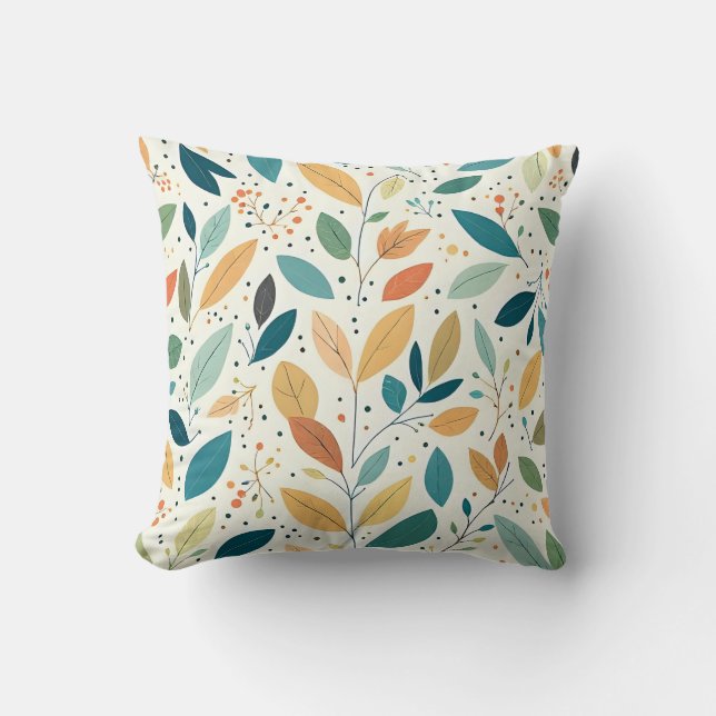 Leaf and Dots cushion (Front)
