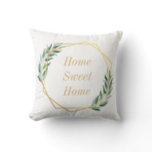 Leaf and Gold Design Custom Pillow