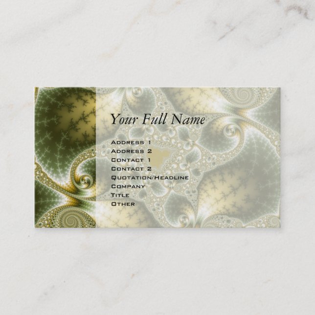 Leaf And Gold - Fractal Art Business Card (Front)