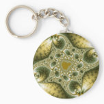 Leaf And Gold - Fractal Art Keychain