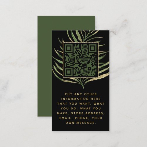Leaf and QR Code insert Card for customer orders