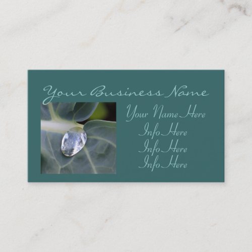 Leaf And Water Drop Business Card