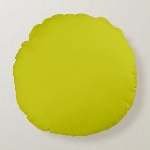 Leaf army yellow Green solid plain color Custom Round Pillow