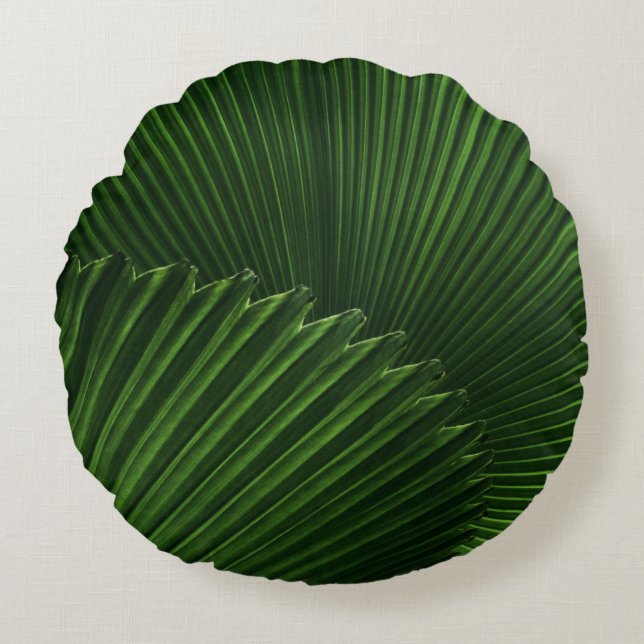 Leaf Background Round Pillow (Front)