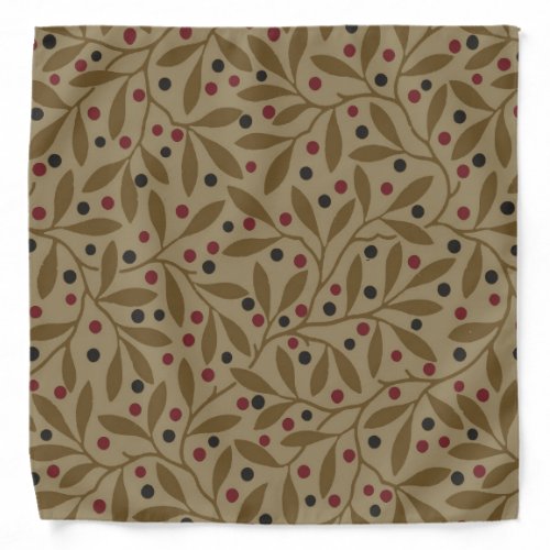 Leaf Berry Classic Colorful Pretty Pattern Art Bandana