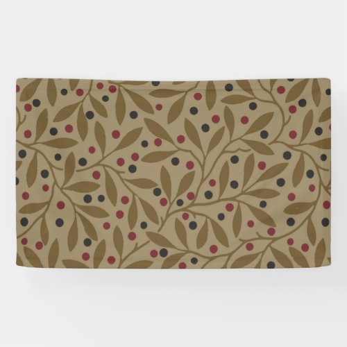 Leaf Berry Classic Colorful Pretty Pattern Art Banner