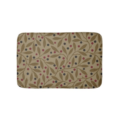 Leaf Berry Classic Colorful Pretty Pattern Art Bath Mat