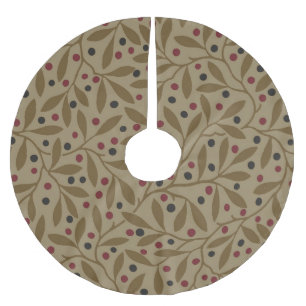 Leaf Berry Classic Colorful Pretty Pattern Art Brushed Polyester Tree Skirt