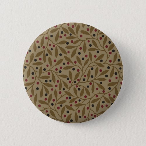 Leaf Berry Classic Colorful Pretty Pattern Art Button