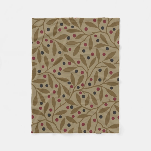 Leaf Berry Classic Colorful Pretty Pattern Art Fleece Blanket (Front)