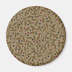 Leaf Berry Classic Colorful Pretty Pattern Art Magnet
