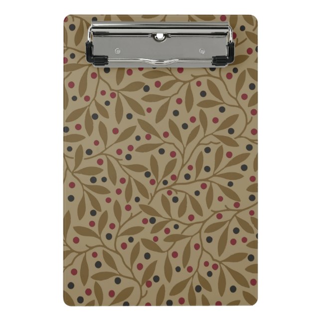 Leaf Berry Classic Colorful Pretty Pattern Art Mini Clipboard (Front)