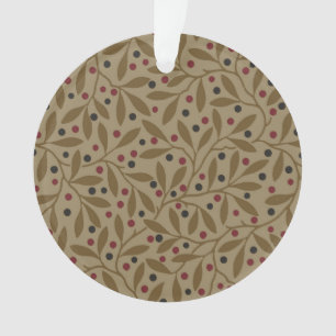 Leaf Berry Classic Colorful Pretty Pattern Art Ornament