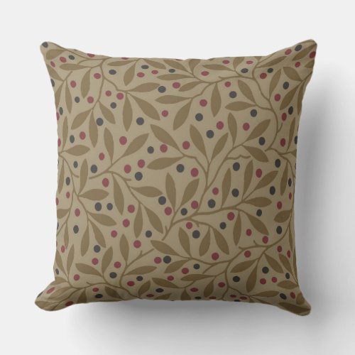 Leaf Berry Classic Colorful Pretty Pattern Art Outdoor Pillow