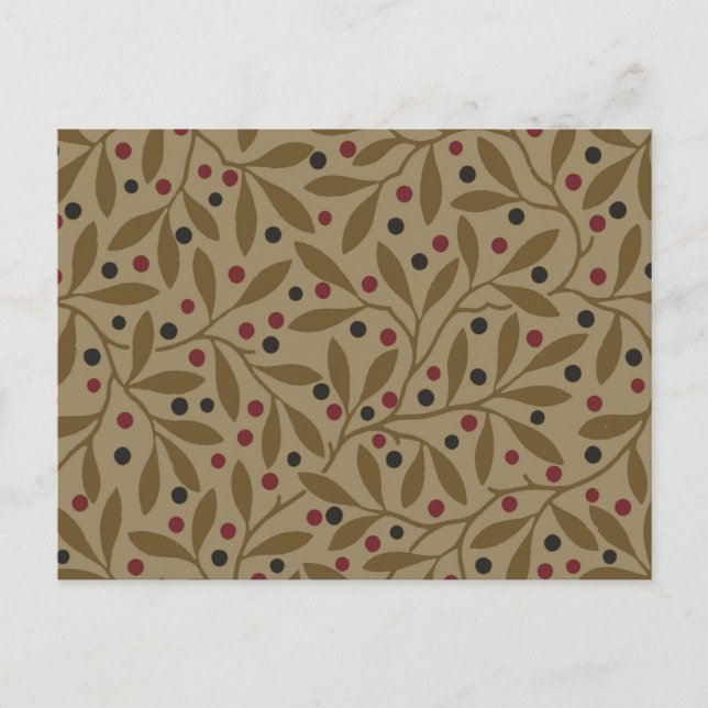 Leaf Berry Classic Colorful Pretty Pattern Art Postcard (Front)